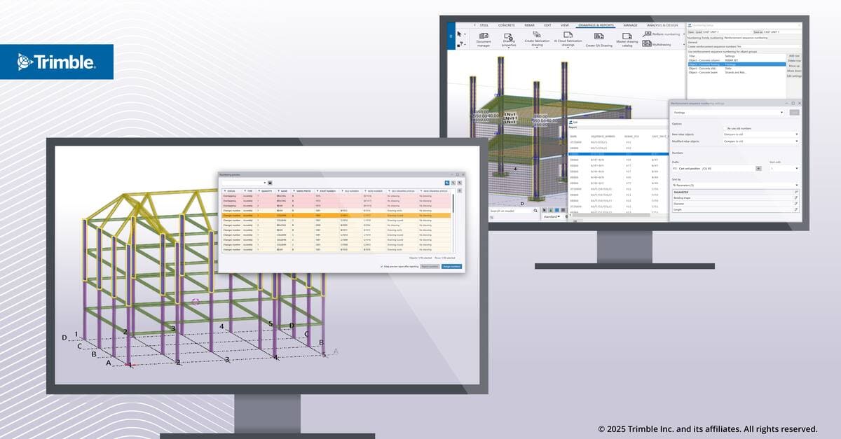 Tekla Structures 2025: Покращена нумерація: Тепер ви маєте кращий контроль і прозорість над нумерацією та її змінами, а також новий попередній перегляд нумерації для забезпечення бажаних результатів. Нова нумерація арматури спрощує комунікацію при складанні на заводі та на будівельному майданчику