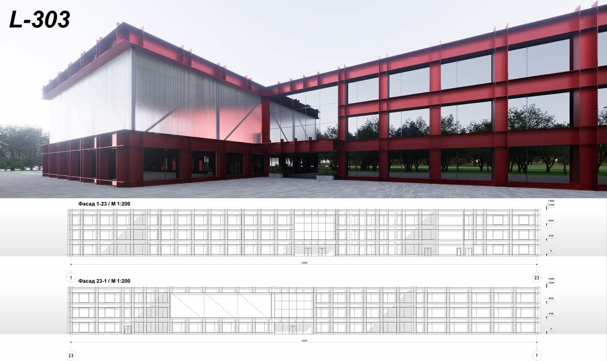 Конкурсная работа Steel Freedom 2024 студента ХНУГХ им. Бекетова после внедрения Tekla Structures в образовательный процесс — вид 1