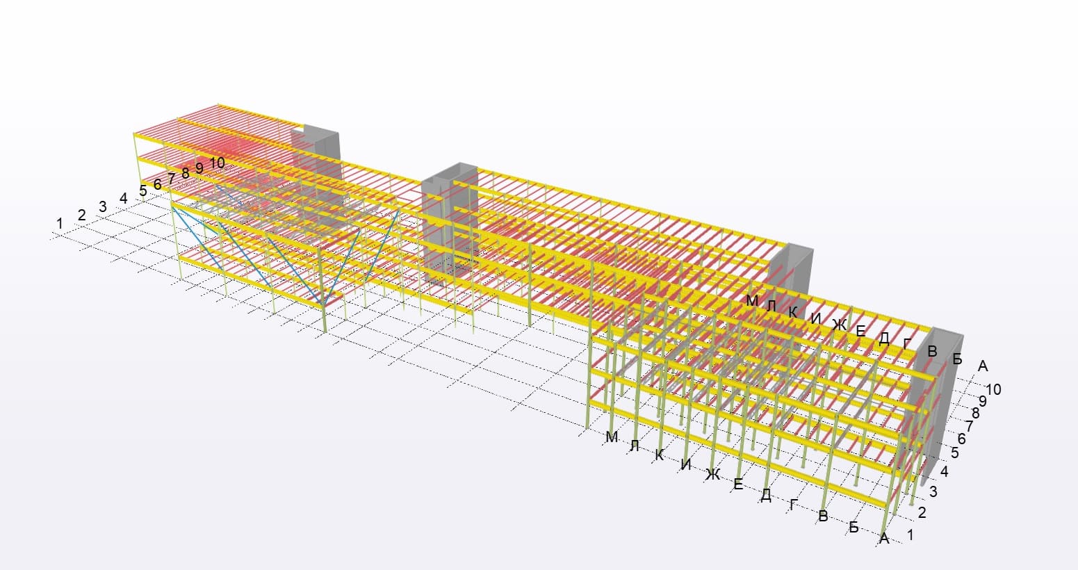 Конкурсная работа Steel Freedom 2024 студента ХНУГХ им. Бекетова после внедрения Tekla Structures в образовательный процесс — вид 2